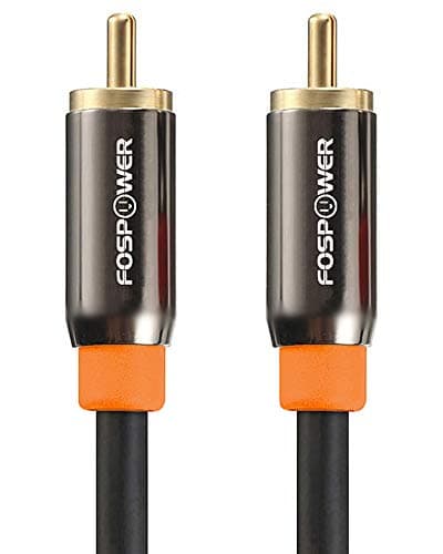 FosPower Cavo RCA Audio Coassiale, Connettori Placcati Oro 24K, Jack Maschio/Maschio, S/PDIF Digitale, per Home Theater, HDTV, Subwoofer, Sistemi Hi-Fi, 1m