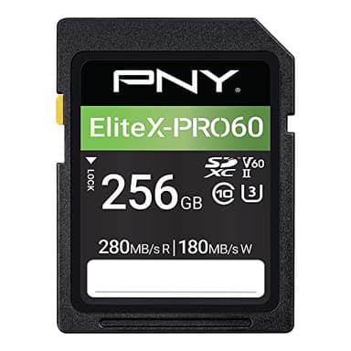 PNY Scheda di Memoria SDXC 256GB EliteX-PRO60 Class 10 U3 V60 UHS-II