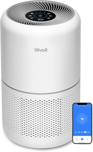LEVOIT Smart Purificatore d'Aria per Allergie e PM2.5, Filtro HEPA, Guarda Qualità dell'Aria, Contro 99,97% dei Acari Polveri Pollini Odori Muffe, CADR 240m³/h, 50m², 22dB Modalità di Sonno&Auto