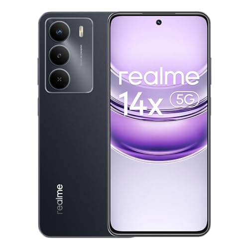 realme 14x 5G Smartphone 8+256GB, MediaTek Dimensity 6300, Fotocamera da 50MP, Display curvo da 120Hz, Batteria massiva da 5000mAh, Cellulari Android 15, Octa-core, Nero (senza adattatore)