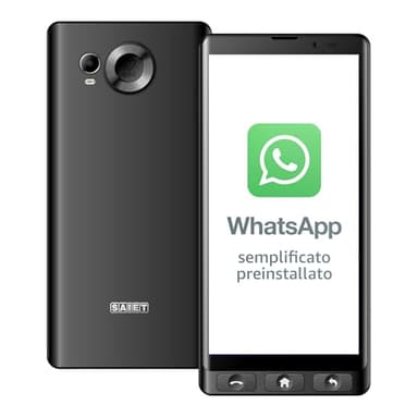 SAIET - Cellulare Smart Senior STS600 MAX Per Anziani 4G e Bluetooth - Tasti e Lettere Grandi - Smartphone con Whatsapp e SOS