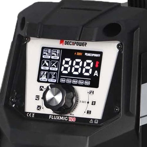 Decapower 220V Saldatrice 120A Arco Lift TIG FLUX MIG senza gas 3 in 1 Saldatrice filo senza gas Domestico (FLUXMIG-120)