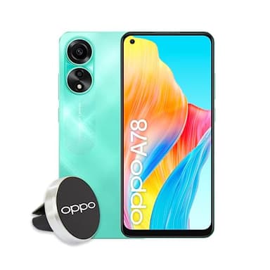 OPPO A78 Smartphone, AI Doppia fotocamera 50+2MP, Selfie 8MP, Display 6.43” 90HZ AMOLED FHD+, 5000mAh, RAM 8+8 GB + ROM 128GB (esp1TB), IP54, Supporto Auto [Versione Italia], Colore Aqua Green