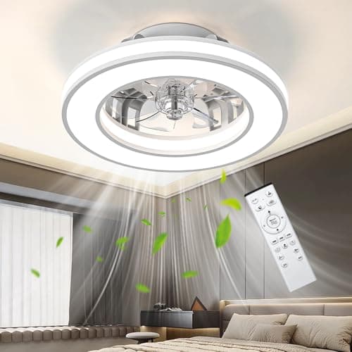 Ateroll Ventilatore da Soffitto con Luce Ø40.5CM, LED 25W Dimmerabile 3CCT (3000K-4000K-6500K), 6 Livelli di Velocità, Timer, Memoria di Illuminazione, Adatto per Camera da Letto, Soggiorno, Cucina