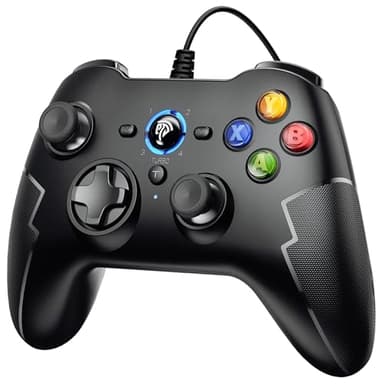 EasySMX Controller PC Controller da gioco PC con cavo Joypad PC con trigger Hall Gamepad con doppia vibrazione e funzione Turbo, compatibile con PC Windows/PS3/Android TV/Android TV Box-Nero