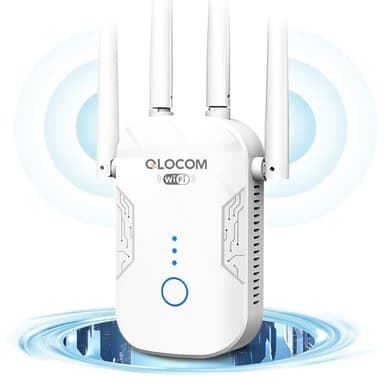 QLOCOM 2025 Nuova Ripetitore WiFi Potente Per Casa 1200Mbps, Extender WiFi Dual Band 5GHz & 2.4GHz e WPS Funzione, Amplificatore Segnale WiFi Compatibile con Modem Router WiFi