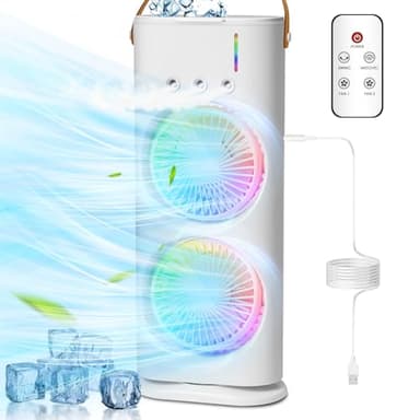 Bwaliffury Condizionatore Portatile, Raffrescatore D'aria, Mini Condizionatore Portatile Per Uso Personale, Oscillazione di 120°, 3 Livelli, Timer, per Casa/Ufficio/Cucina