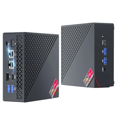 NiPoGi AM06Pro Mini PC Ryzen 7 5700U, 32GB (2 * 16GB) DDR4 512GB M.2 SSD Mini Computer Desktop WIN-11 PRO,WiFi 6/BT 5/Dual LAN, 4K@60Hz Triplo Display HDMI +DP+Type-C,Micro PC Educazione/Ufficio