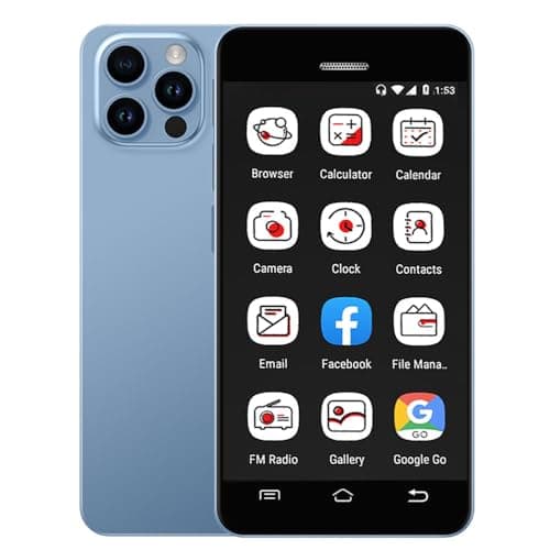 Hipipooo Mini Smartphone, Piccolo Telefono 4G Sbloccato, 2,95 Pollici, Doppia SIM, Batteria 1400mAh, Fotocamera da 2 MP+5 MP, Telefono per Bambini Android 9, Telefono di Backup 2 GB+16 GB（4G-Blu）