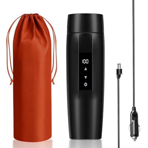 Mini bollitore elettrico da 12 V, 40 ~ 100 ℃, impostazioni di temperatura regolabili, senza batteria, controllo tattile, 350 ml, rivestimento 304
