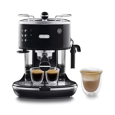 De'Longhi Icona Eco 311.BK Macchina da Caffè Espresso Manuale e Cappuccino, Caffè in Polvere o in Cialde E.S.E., 1000 W, Nero