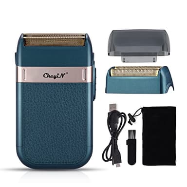 CkeyiN Rasoio Alternativo da Uomo, Elettrico Ricaricabile USB con Testina in Lamina Sostituibile, Portatile, Multifunzione, Wet & Dry per Barba,Rifinitura,Toelettatura