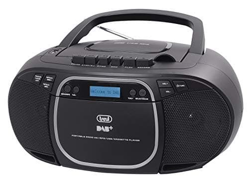 Trevi CMP 576 DAB Stereo Portatile DAB FM, Boombox con Lettore CD e Musicassette, Stazioni Memorizzabili in DAB e FM, Ingressi USB, AUX-IN e Presa Cuffia