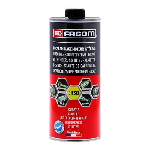 FACOM Additivo Pulitore motori Diesel DECARBONIZZAZIONE, Tratta iniettori, turbo, valvola EGR, RIGENERATORE, 1L