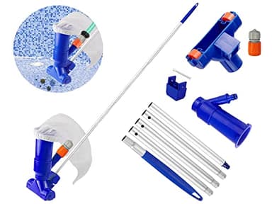 Aspirafango Piscina Manuale, Aspiratore Piscina Per Skimmer, Aspirapolvere Piscina Fuori Terra, Pulitore Piscina Fondo E Pareti, Kit Pulizia Piscina Interrata Piccola Giardino Laghetto Foglie (blu)