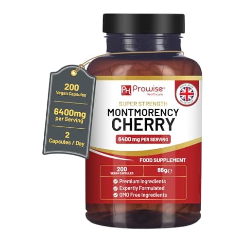 Montmorency Cherry 6400mg - 200 Capsule di amarena - Integratore naturale di estratto di amarena per uomini e donne - Prodotto nel Regno Unito da Prowise