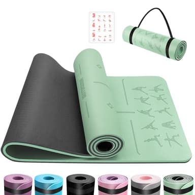 OUTDOUSE Tappetino Yoga,Tappetino Palestra TPE,Yoga Antiscivolo,Pilates,per Palestra,Pilates,Fitness,Sport,Yoga Mat con Tracolla,183x61cm