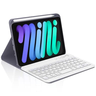Occtingkind, Tastiera per iPad mini 7, Custodia con Tastiera iPad mini 7 8.3 pollici, Cover con Magnetica Bluetooth Tastiera per iPadmini 7/6 Generation (2024/2021), Italiano Layout, USB C, Violetta
