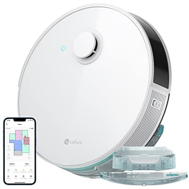 LEFANT N3 Robot Aspirapolvere Lavapavimenti con Mappatura,Sensore Laser d-ToF,6000pa,200min,Barriere Virtuali,Pulizia Dell'area Selezionata,Aspirapolvere Robot Collegato da Alexa/APP