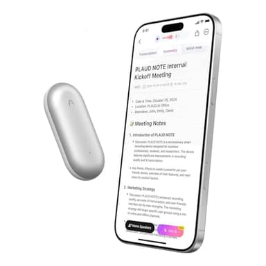 PLAUD NotePin Registratore Vocale AI con kit, Controllo tramite App, Notetaker AI, Trascrizione e Sintesi AI, Supporto per 112 Lingue,64GB Registratore Audio per Lezioni, Riunioni, Chiamate