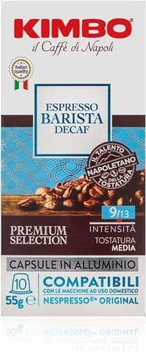 Kimbo Capsule Compatibili Nespresso* Original in Alluminio - 100 Capsule - Espresso Barista Decaf - 10 Confezioni da 10 Capsule