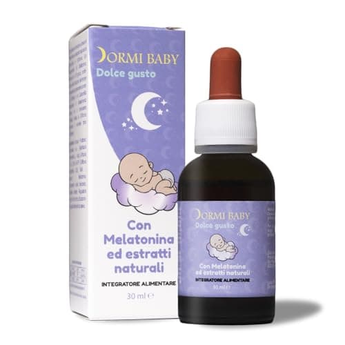 Melatonina Bambini Pura in Gocce aiuta a Dormire la Notte. Doppia azione Camomilla calma Coliche.Integratore Alimentare Naturale efficace per jet lag. Sonno sicuro neonati