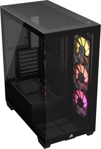 CORSAIR 3500X ARGB Mid-Tower ATX Case per PC - Vetro Panoramico Temperato - Compatibile con Scheda Madre a Connessione Inversa - 3x Ventole CORSAIR RS120 ARGB Incluse - Nero
