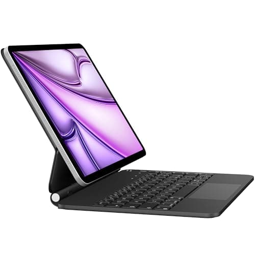 Nuflaz Tastiera per iPad Air 11 Pollici (M2 2024/M3 2025), Tastiera iPad Pro 11 Pollici (1a/2a/3a/4a Gen), QWERTY Italia, Cover iPad Air 5/4 Gen con Tastiera, Magic Keyboard con Trackpad, Nero Grigio