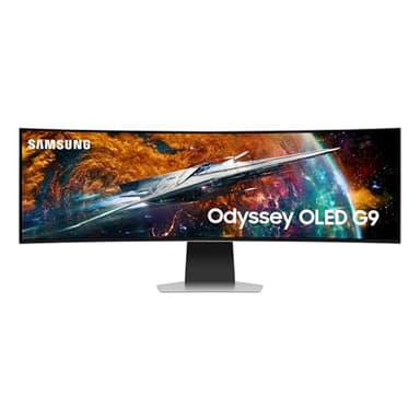 Samsung Monitor Gaming Odyssey OLED G9 (S49CG950), Curvo (1800R), 49'', 5120x1440 (DQHD), Smart Hub, 32:9, HDR10+, OLED, 240Hz, 0,03ms (GtG), Compatibilità G-Sync, Micro HDMI, USB 3.0, DP, Casse