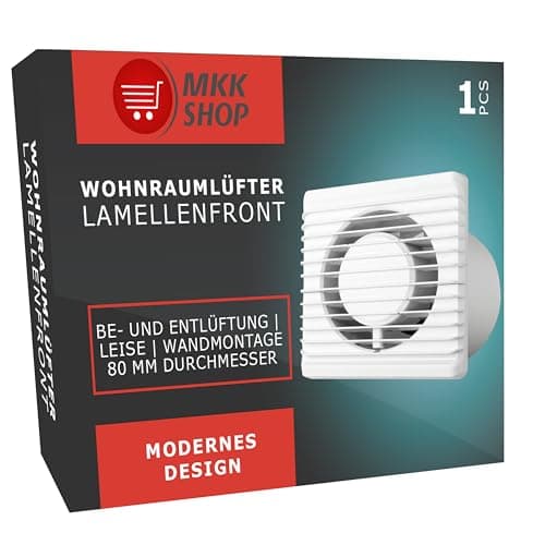 MKK Ventilatore da bagno, bianco, Ø 80 mm, silenzioso