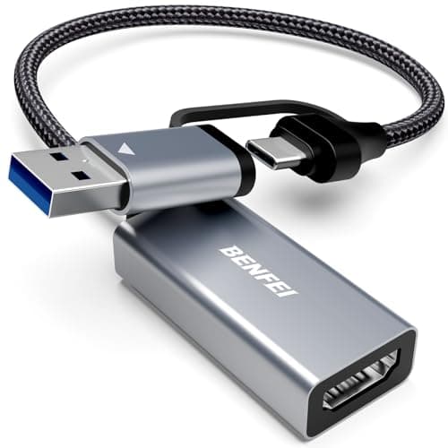 BENFEI scheda acquisizione video, acquisizione da 4K HDMI a USB C 3.0, 1080P HD 60FPS Grabber audio video registrazione per Streaming Video Giochi OBS Compatibile con PC Switch PS5 Xbox TV Stick iPad