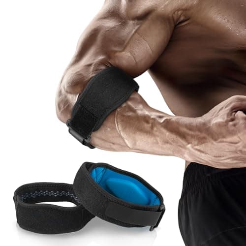 AGPTEK 2 Pz Supporto Gomito per Tennista e Golfista Tutore Epicondilite, Fascia Gomito Palestra con Cuscinetto di Compressione in EVA Comodo,Tutore per Gomito Medico,Rillevare i Dolori