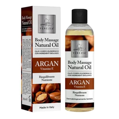 Lady Venezia – Olio per Massaggio Rilassante Corpo, Nutriente e Anti-Età - per Pelle Luminosa e Morbida - Olio per Massaggi - Formato 250ml (250 ml, Argan)