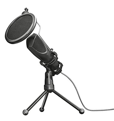 Trust Gaming GXT 232 Mantis Microfono USB per Streaming, Shock-Mount, Filtro Pop e Treppiede, Microfono per PC, Computer, PS4, PS5, Podcast, Vlog - Nero