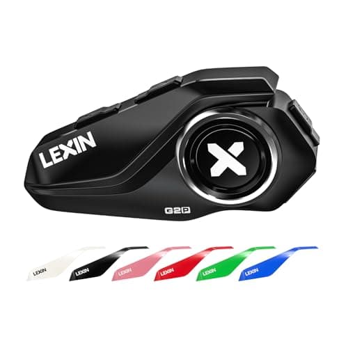 LEXIN Interfono Moto Bluetooth, G2 Auricolare Casco Moto unico pacchetto, 1000M Sistema di Comunicazione Casco 2 a 6 Motociclisti, FM，Universale Motoslitta & ATV