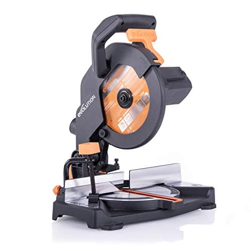 Evolution Power Tools R210Cms Troncatrice Radiale Multi-Materiale 210 Mm, 230 V, Multicolore, 42 x 29 x 32 cm, Regime minimo 3750 rpm, Angolo massimo di taglio: 45°