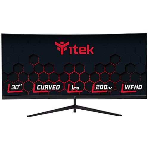 Itek monitor GGC - 30" Curvo 2560x1080 WFHD UltraWide, R1800, Pannello VA da 200Hz, Risposta 1ms MPRT, Collegamenti 3xHDMI e DP, HDR Ready, Adapt Sync