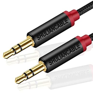 SHULIANCABLE Cavo Aux 3,5mm, Cavo Audio Jack Stereo Maschio a Maschio in Nylon Compatible con iPhone, iPad, Oculus Quest, Smartphone, Laptop, Autoradio, MP3 (1M)