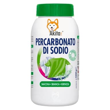Akitaink Percarbonato di Sodio per Bucato Puro - 1Kg | Sbiancante, Smacchiante e Igienizzante Ecologico - 250 Lavaggi, Smacchiatore per Bucato, Antimuffa per Muri Interni - Made in Italy (1)