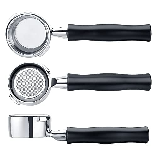 Normcore 58 mm, portafiltro senza fondo per Gaggia Classic Pro con cestello filtrante da 2 tazze, portafiltro in acciaio inox senza fondo con manico in alluminio per Gaggia Classic con inserti filtro