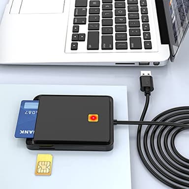 Lettore Smart Card lettore Tessera Sanitaria,SIM Lettore di Schede Supporto CAC ad Accesso Pubblico Militare/Carta d'identità/Carta di Chip IC Bank/Lettore di schede SIM Compatibile con Windows, Linux