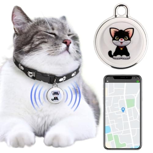 Tikhell Mini localizzatore GPS per gatti, collare GPS per gatti di piccola taglia, senza costi mensili, localizzatore di posizione globale in tempo reale, collare incluso, impermeabile