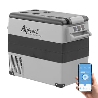 Alpicool CF55 55 Litri Frigoriferi Portatile Elettrico Frigorifero per Auto Congelatore 12V 24V DC/AC Mini Frigo per Viaggio, Picnic, Campeggio Uso Esterno, da -20℃ a 20℃