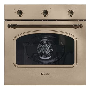 Candy Classic Forno Elettrico da Incasso Ventilato, 65 Litri, Classe A+, Funzione Pizza, 8 Programmi di Cottura con Funzione Cook Light, Design Rustico, 59,5 x 59,5 x 56,8 cm, Color Avena - FCC603NAV