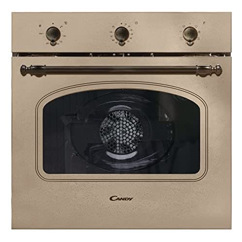 Candy Classic Forno Elettrico da Incasso Ventilato, 65 Litri, Classe A+, Funzione Pizza, 8 Programmi di Cottura con Funzione Cook Light, Design Rustico, 59,5 x 59,5 x 56,8 cm, Color Avena - FCC603NAV