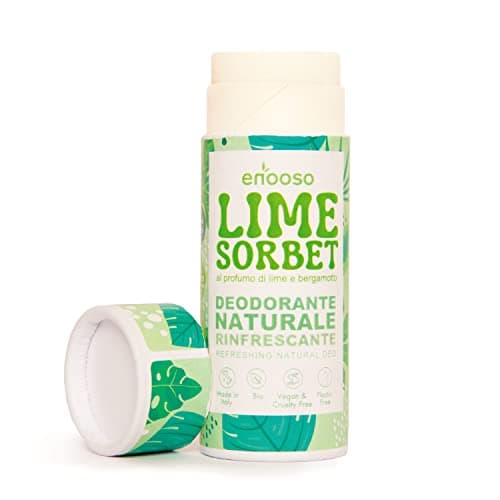 Deodorante Naturale ascelle Solido LIME e BERGAMOTTO - Antiodorante Biologico e Vegano - Bio roll on Senza Sali di alluminio o Bicarbonato - Nickel tested e Plastic Free - Made in Italy - 50 gr