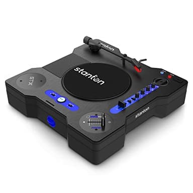 Stanton STX - Giradischi scratch per DJ con Innofader Nano crossfader, Bluetooth, cursore Pitch, registrazione USB, cassa, 2 batterie ricaricabili