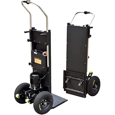 BOCbco Carrello Saliscale Elettrico, Carrello a Mano per Risparmiare Lavoro su e Giù per Le Scale con Carico 200 Kg, Carrello Facile da Usare con Motore Brushless Silenzioso da 1200 W/Black/48V/18Ah