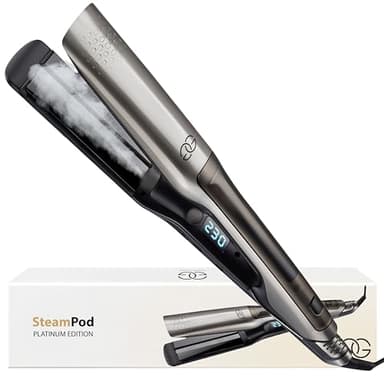 GOLDEN GOODS Piastra per Capelli Professionale, Piastre in Ceramica Larghe 42mm con Ioni Negativi, Riscaldamento Rapido 20s, Display Temperatura, 10 Livelli di Temperatura (120-230℃)- Platinum Edition