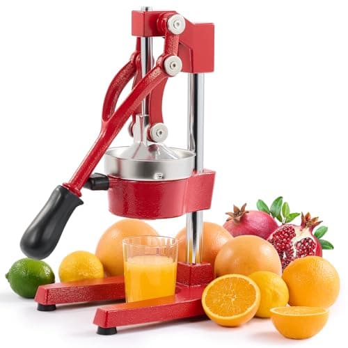 CO-Z Spremiagrumi Manuale Professionale Spremi Melograno Arancio Spremiagrumi a Leva Acciaio per Casa, Ristorante, Bar (rosso)